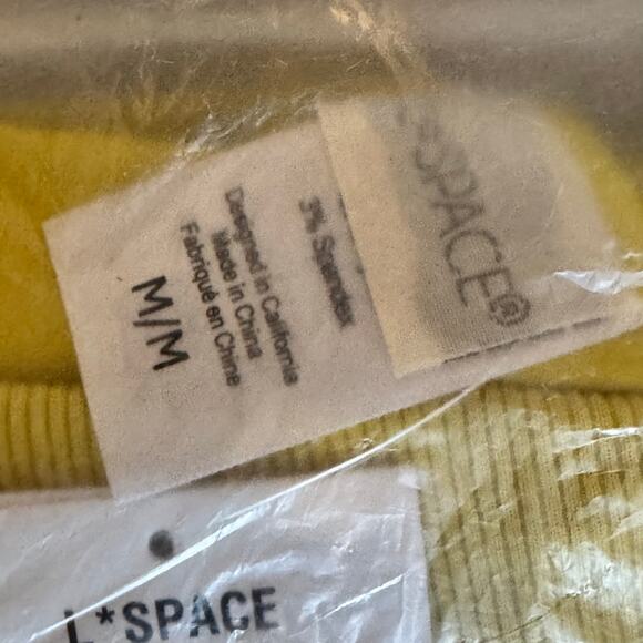 L*Space Frenchi Ribbed Bikini Bottom in Yellow Women's Medium NWT - Picture 6 of 7